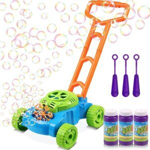 Lydaz Bubble Lawn Mower for Toddlers 1-3, Kids Bubble Blower Maker Machine,